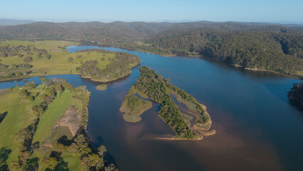 The New South Wales south coast  town of Tathra. and the  Bega river