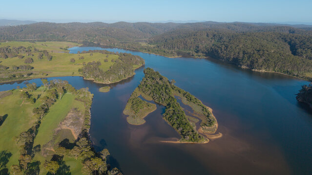 The New South Wales south coast  town of Tathra. and the  Bega river