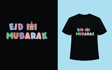 Eid Mubarak with mosque t-shirt for kids