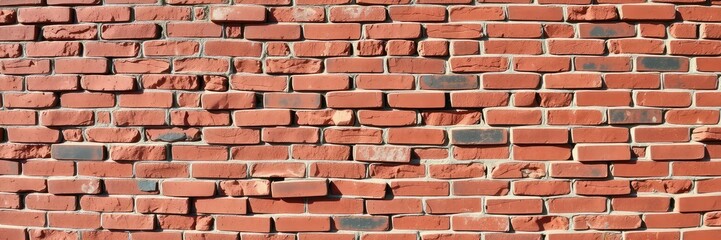 Obraz premium Brick texture, old brick wall with red bricks, brick wallpaper, Weathered Red Brick Wall Texture ,Rustic and Vintage Background