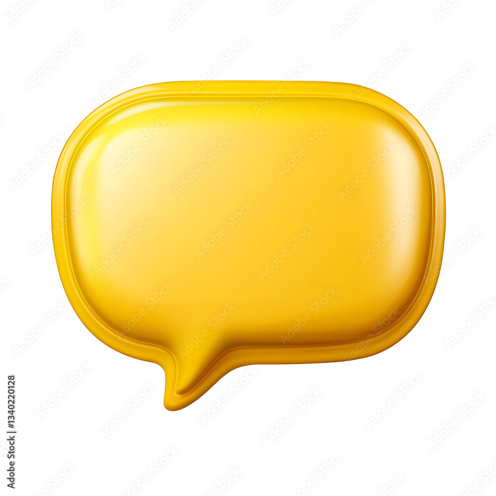 Aufkleber A vibrant yellow speech bubble with a sleek glossy finish isolated against a clean transparent background for a modern minimalist design