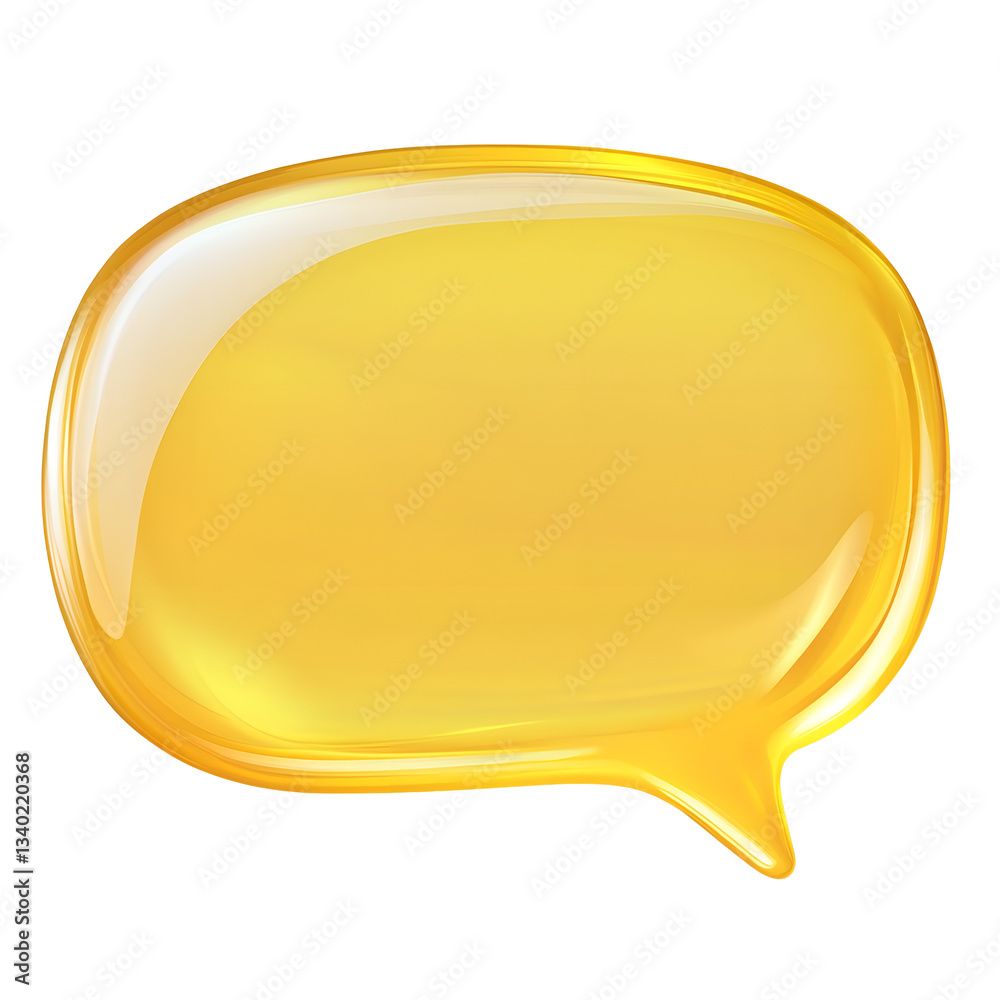 Fototapete striking yellow speech bubble with dynamic organic edges and a playful contemporary design displayed