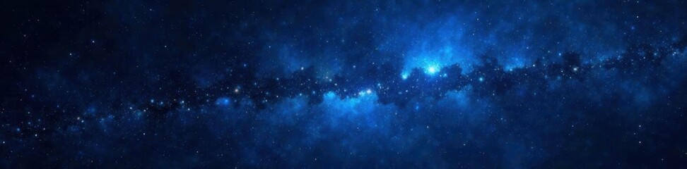 Naklejka premium Dark blue vastness with twinkling stars and constellations on a black background, space, night sky