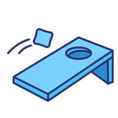 Bean Bag throw game blue outline