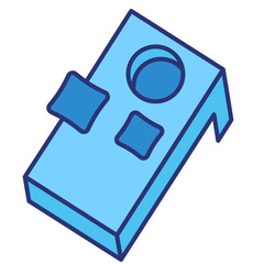 Bean Bag throw game blue outline