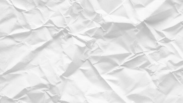 Crumpled white paper texture pattern stop motion animation background video