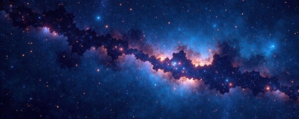 Celestial canvas with twinkling stars against dark velvet background, night sky, glow, cosmos