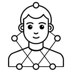 Obraz premium Modern Artificial Intelligence Symbols for Digital and Tech Projects 