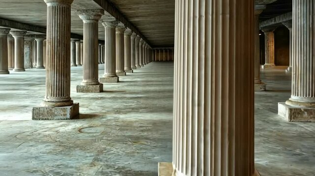 Endless Columns: A Symphony in Stone and Light