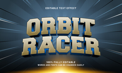 orbit racer editable text effect with a galaxy and cosmic text style