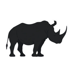 Obraz premium Rhinoceros silhouette illustration wildlife art black design creative space
