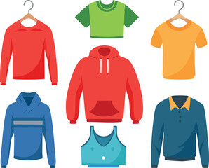 vector illustration of a set of clothes