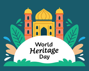 Celebrate World Heritage Day: Discover Global Architectural Wonders and Natural Beauty with this Artistic Design