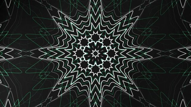 spider on black background. Kaleidoscope Black Animation Background Loop