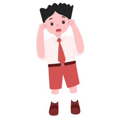 Cute kids expression character illustration