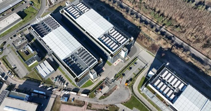 Data center, large scale computer, server, cloud space, Big data, AI and artificial intelligience. Frankfurt am Main, Germany.