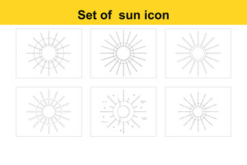 Obraz premium Collection of Yellow Sun Icons