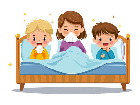 children in bed