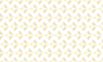Seamless square geometric background pattern with gold lines