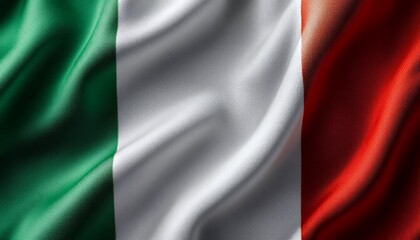Obraz premium Waving Italian Flag: Close-Up View of Green White and Red Fabric