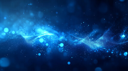 Blue Glow Particles in Abstract Gradient Lighting, Symbolizing Creativity and Innovation