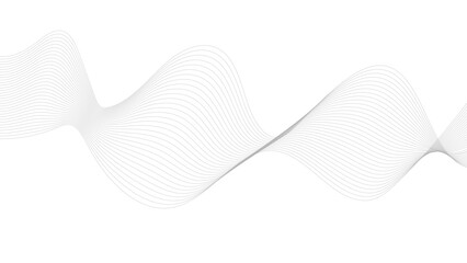 Abstract black wave lines on white background. Dynamic wave pattern modern, Vector illustration. Wave with lines created using blend tool. Curved wavy line, smooth stripe.
