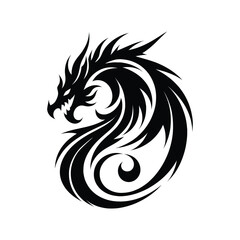 dragon's edge silhouette vector clip art logo design