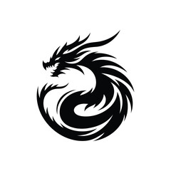 Naklejka premium dragon's edge silhouette vector clip art logo design
