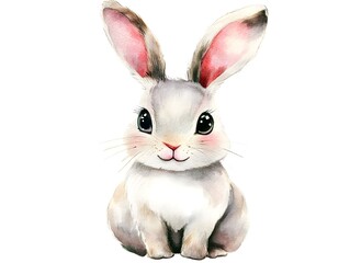 Obraz premium Adorable Watercolor Bunny Rabbit Illustration