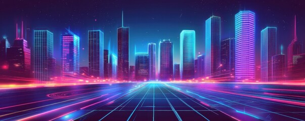 Neon Cityscape: A Futuristic Nightscape