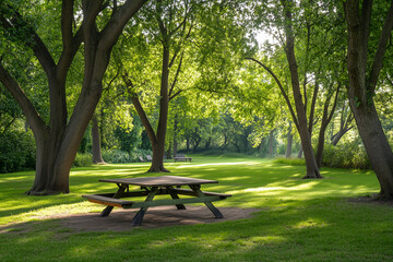 picnic bench in the park