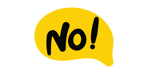 Striking elegant serif typography featuring the word 'No!' in a refined and assertive design, perfect for bold statements, expressive prints, or impactful branding.