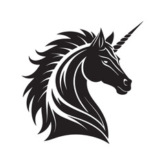unicorn vector silhouette line art illustration