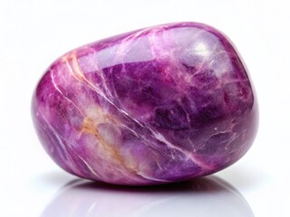 Fototapeta premium Long Exposure Photography of Tumbled Lepidolite Gemstone on White Background