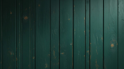 Fototapeta premium Dark Green Wooden Plank Wall Texture with Vintage Effect