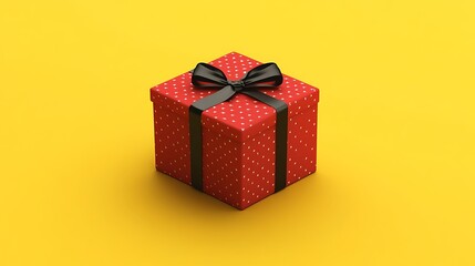 Fototapeta premium A trendy isolated vector illustration of a small gift box with a ribbon tied on a solid background.