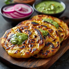 Delicious paratha served on a plate against a clean white background for culinary delight