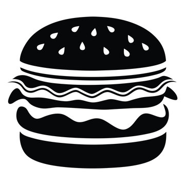 recommend clip art: Hamburger Silhouette Vector Illustration black and white hamburger icon graphic design