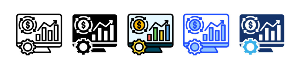 Economic Activity Icon Set With Multiple Style Collection