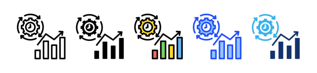 Efficiency Icon Set With Multiple Style Collection