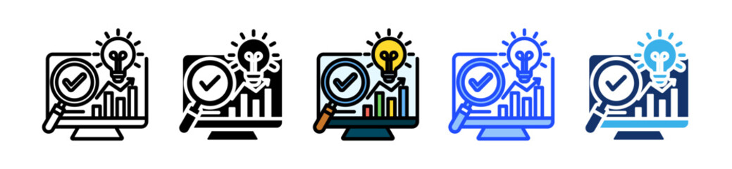 Intelligent Analytics Icon Set With Multiple Style Collection