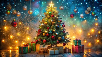 Low Light Christmas Tree Photography: Festive Ornaments, Gifts & Snowflakes