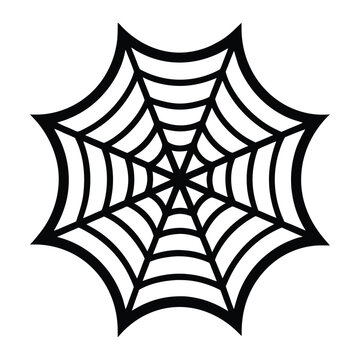 Black spiderweb vector art silhouette, a Halloween trap illustration