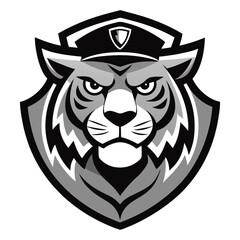 Wild lion head vector silhouette, powerful predator art