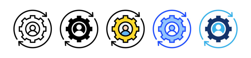 Work Cycle Icon Set With Multiple Style Collection