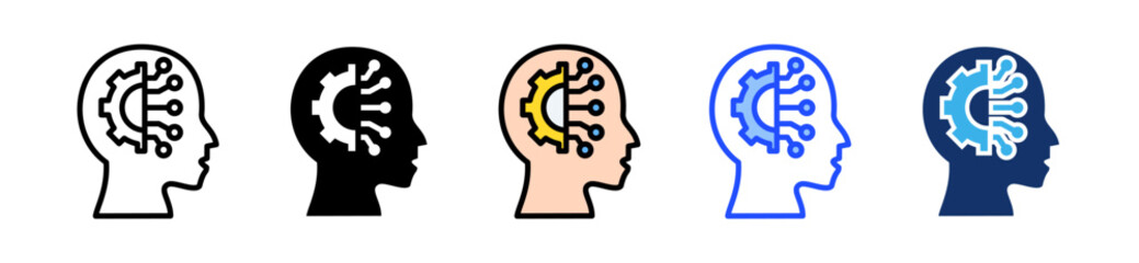 Deep Learning Icon Set With Multiple Style Collection