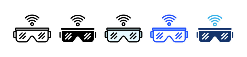 Visual Reality Icon Set With Multiple Style Collection