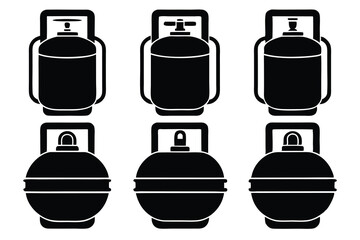  gas tank icons set vector