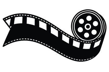 A 35mm filmstrip vector illustration captures the essence of classic cinema photography