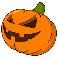 Halloween Pumpkin Face Character with Spooky Cartoon Design. Vector Illustration.